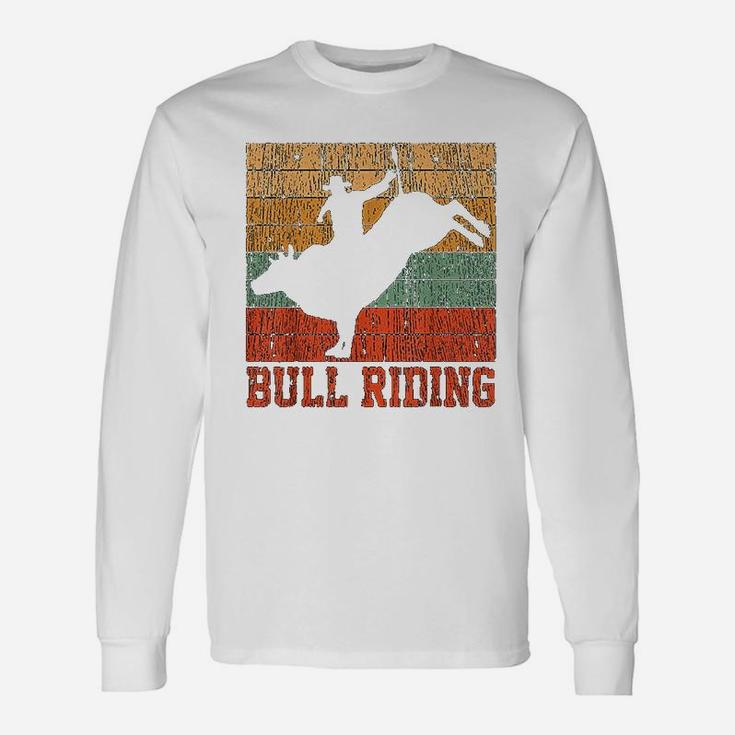 Bull Riding Retro Vintage Rodeo Western Long Sleeve T-Shirt