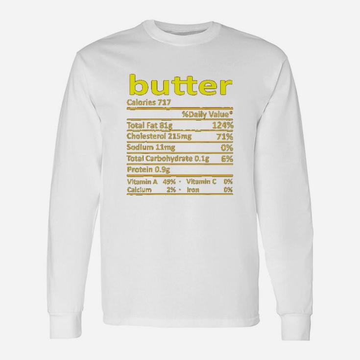 Butter Nutrition Thanksgiving Costume Food Christmas Long Sleeve T-Shirt