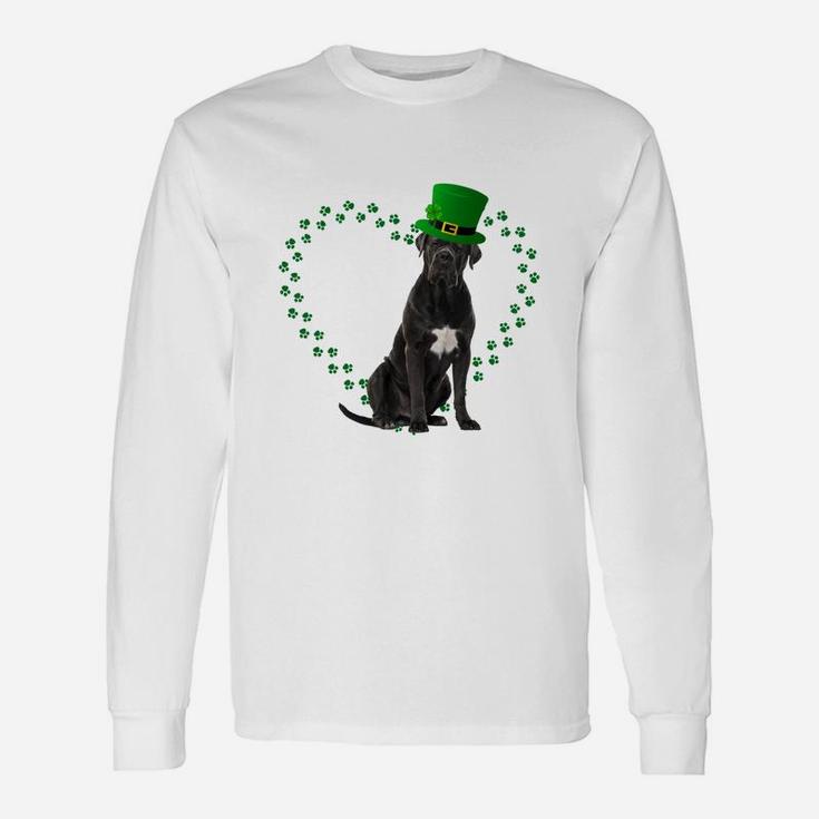 Cane Corso Heart Paw Leprechaun Hat Irish St Patricks Day For Dog Lovers Long Sleeve T-Shirt
