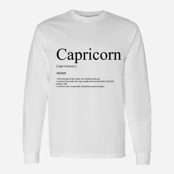 Capricorn Astrological Sign Definition Zodiac Long Sleeve T-Shirt