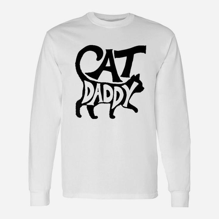 Cat Daddy Cat Dad Simple Minimalist Lettering Long Sleeve T-Shirt