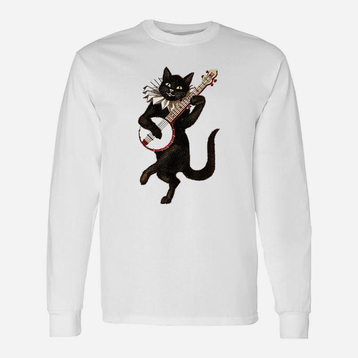 Cat Playing Guitar Long Sleeve T-Shirt