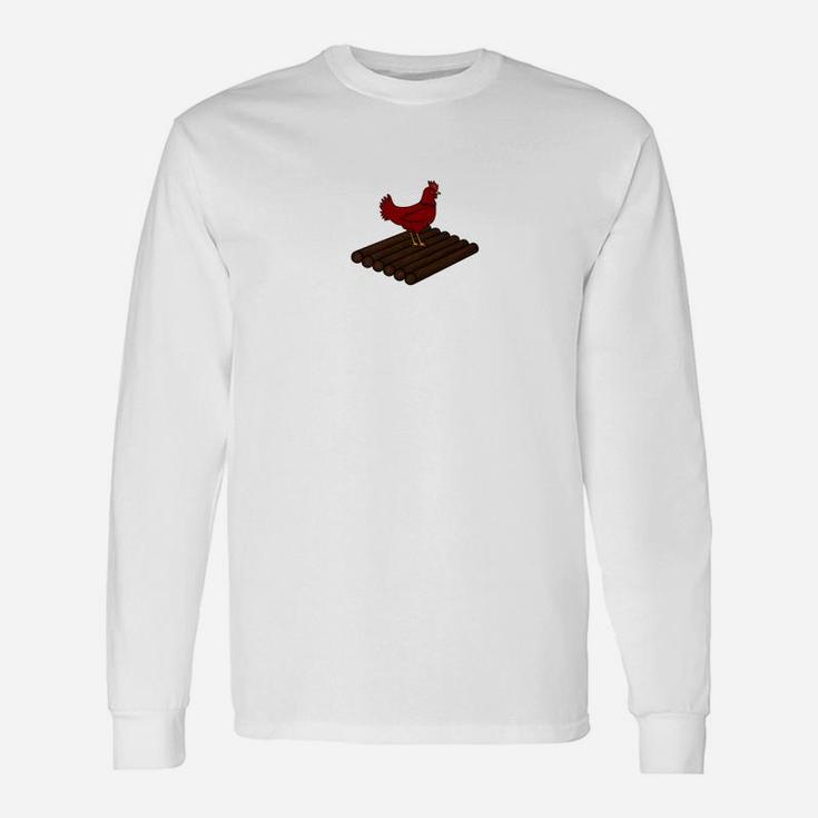 Chicken On A Raft Ladies Navy Long Sleeve T-Shirt