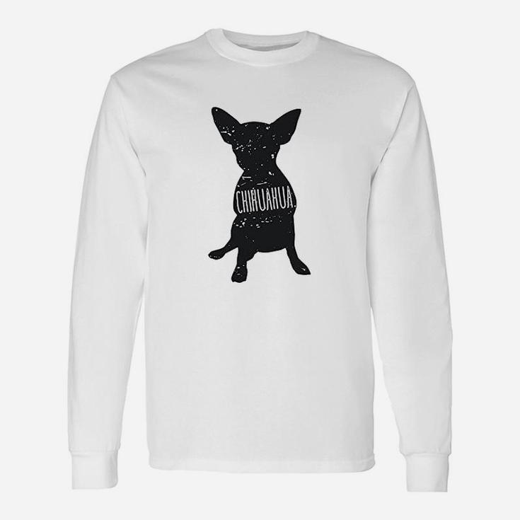 Chihuahua Dog Silhouette Long Sleeve T-Shirt