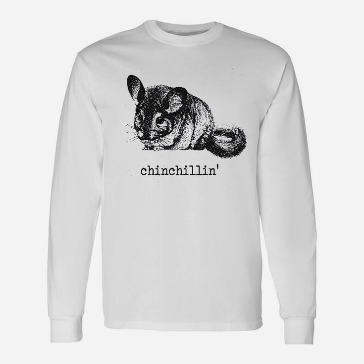 Chinchillin Chinchilla Animal Lover Graphic Vintage Cool Long Sleeve T-Shirt