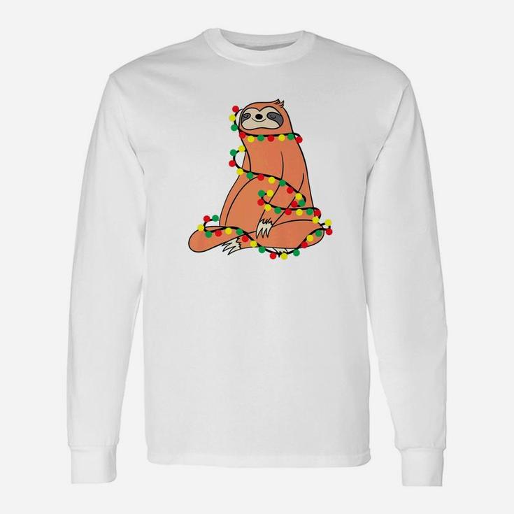 Christmas Lights Decoration Sloth Long Sleeve T-Shirt