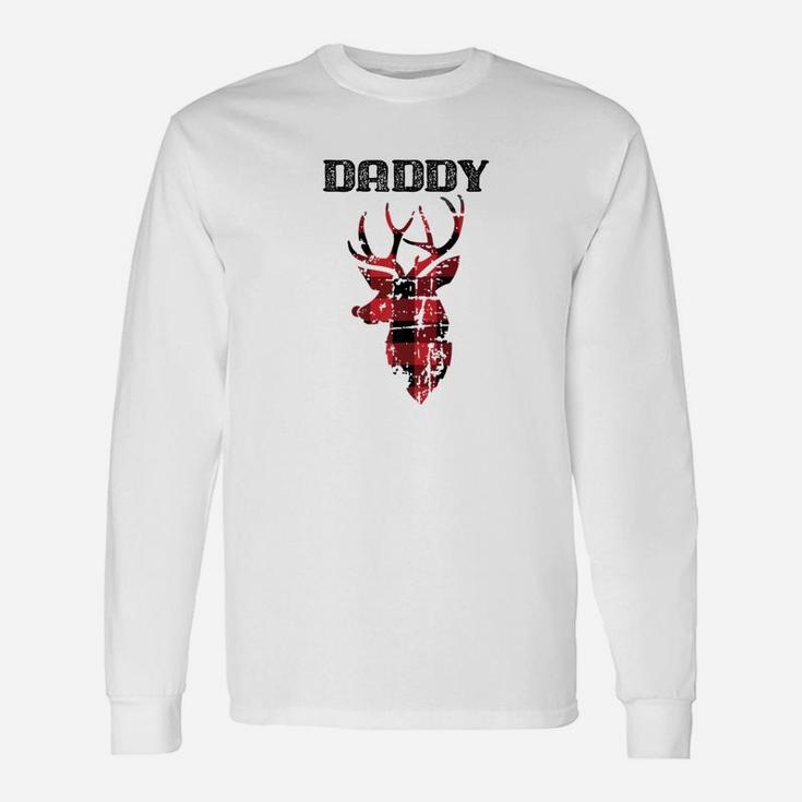 Christmas Shirt Daddy Reindeer Silhouette Dad Long Sleeve T-Shirt