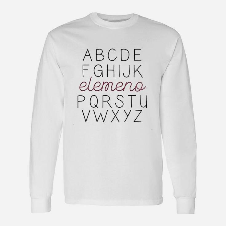 Chulianyouhuo Women Abc Letters Elemeno Teacher Sayings Long Sleeve T-Shirt
