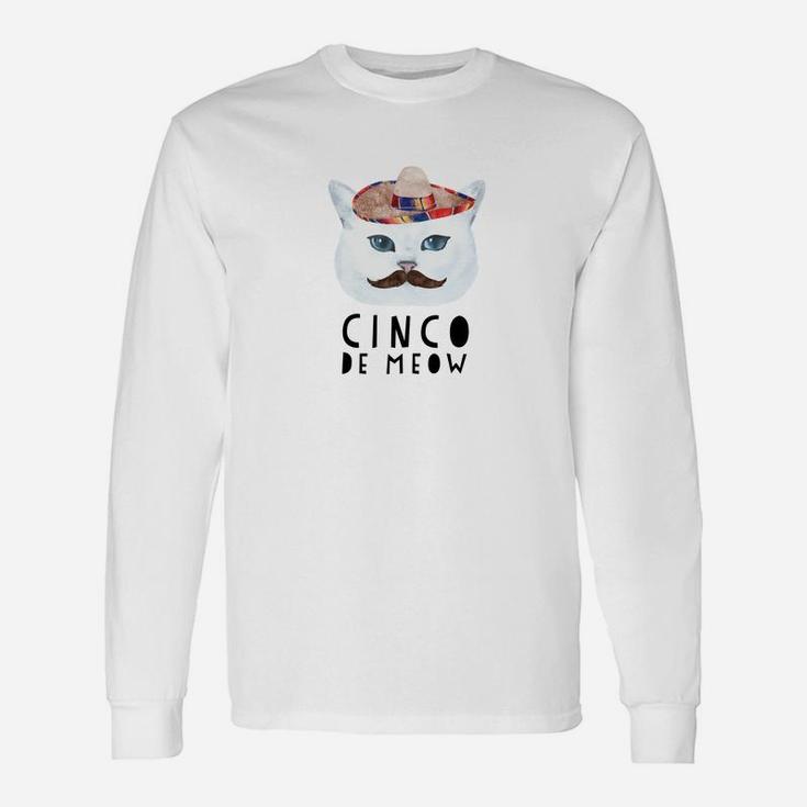 Cinco De Meow Mexican De Mayo Cat Long Sleeve T-Shirt