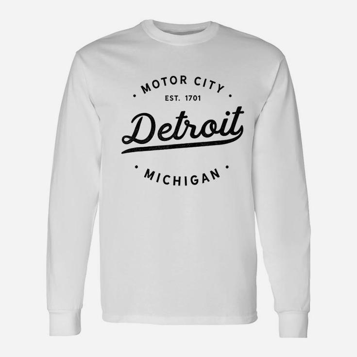 Classic Retro Vintage Detroit Michigan Motor City Long Sleeve T-Shirt