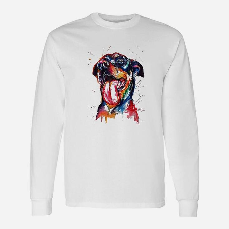 Colorful Rottweiler Dog Lover Dad Mom Long Sleeve T-Shirt