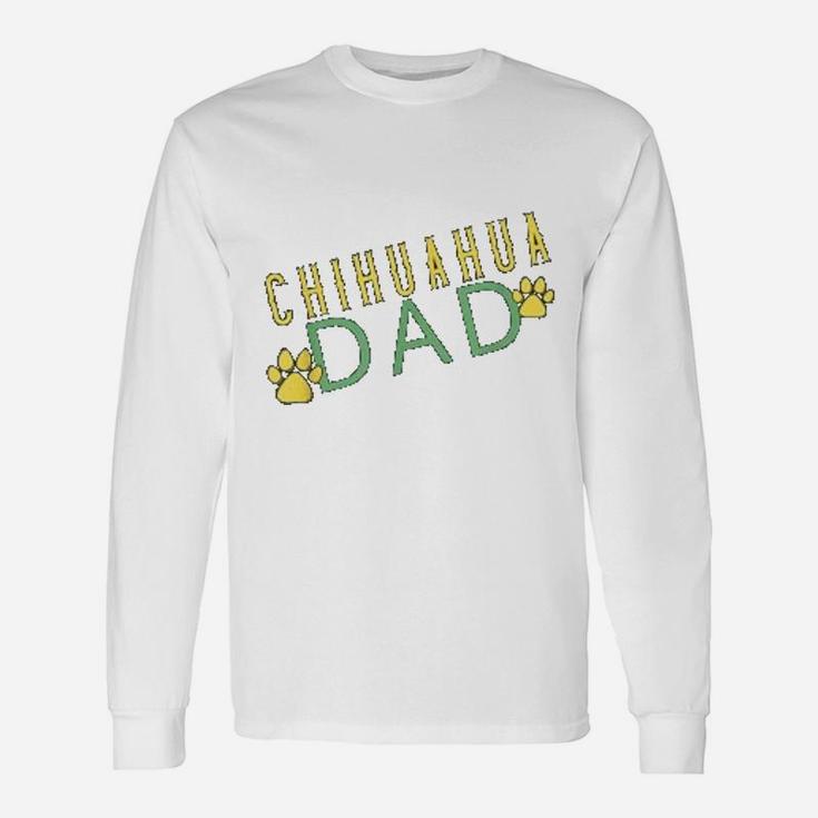 Cool Chihuahua Dad Dog Paw Print Long Sleeve T-Shirt
