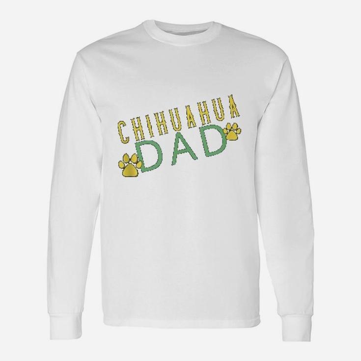 Cool Chihuahua Dad Dog Paw Print Long Sleeve T-Shirt