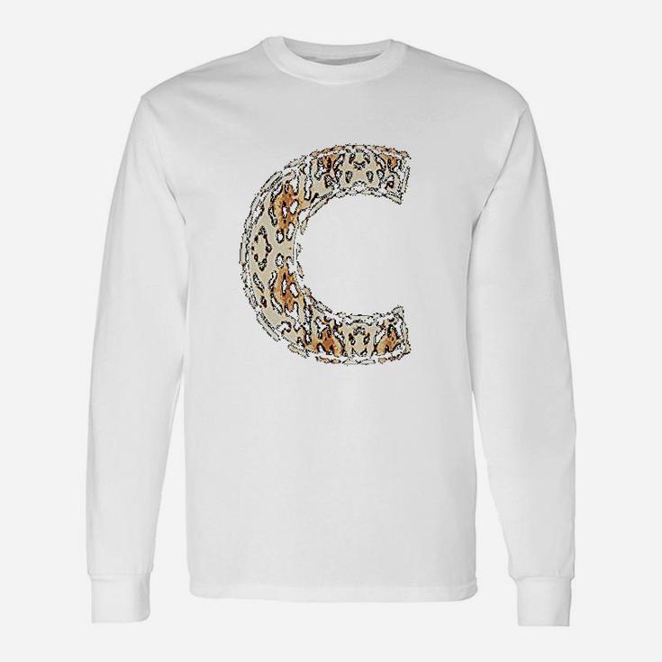 Cool Letter C Initial Name Leopard Cheetah Long Sleeve T-Shirt