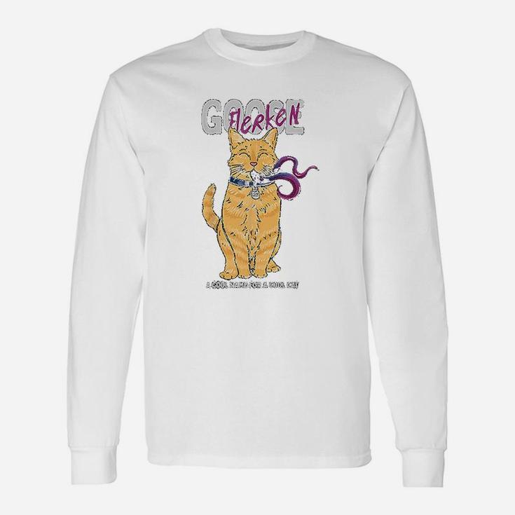 Cool Name For A Cat Cartoon Style Long Sleeve T-Shirt