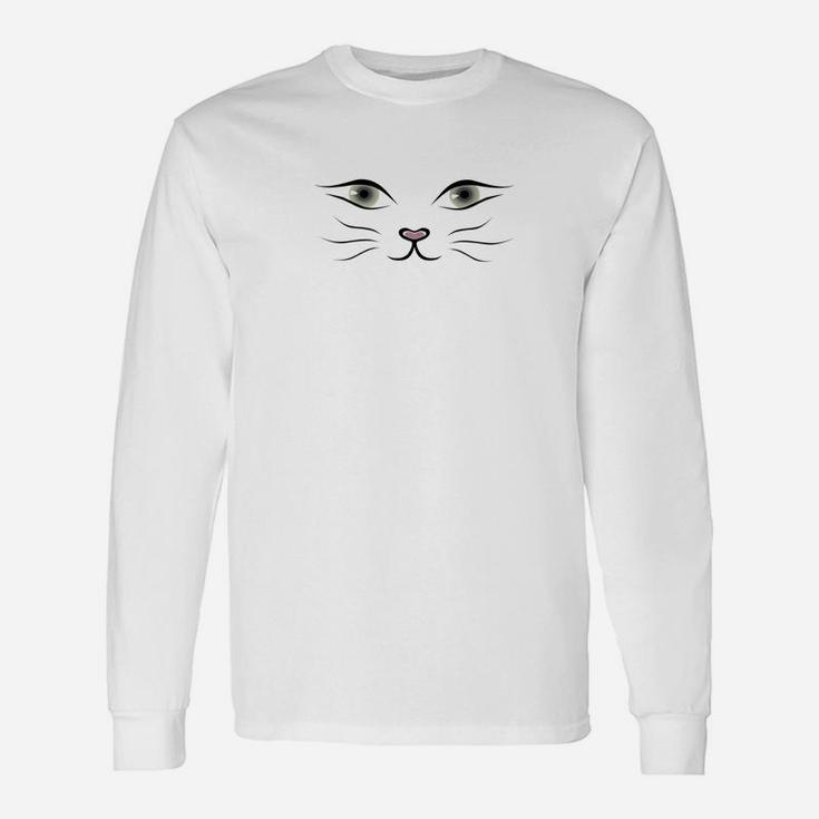And Cute Cat Face Cats Look For Cat Lovers Long Sleeve T-Shirt