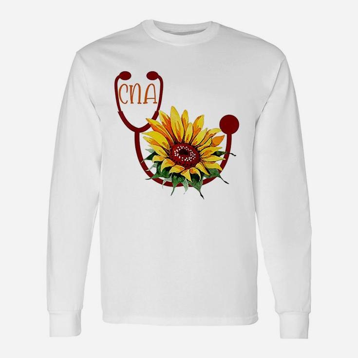 Cute Cna Certified Nursing Assistant Sunflower Long Sleeve T-Shirt