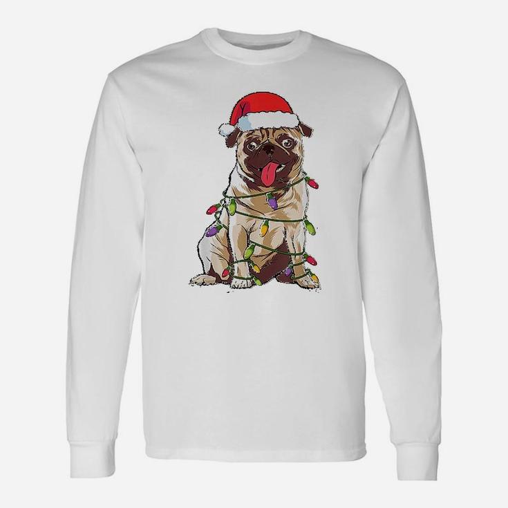 Cute Pug Santa Christmas Long Sleeve T-Shirt