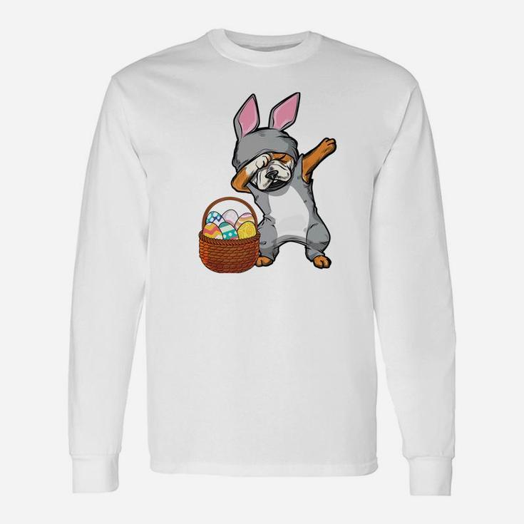 Dabbing Easter Bunny English Bulldog Boys Long Sleeve T-Shirt