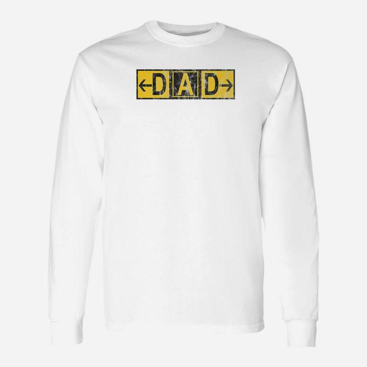 Dad Airport Taxiway Sign Pilot Fathers Day 2019 Vintage Premium Long Sleeve T-Shirt