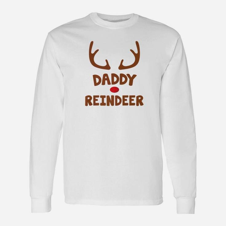 Daddy Christmas Reindeer Face Costume Long Sleeve T-Shirt