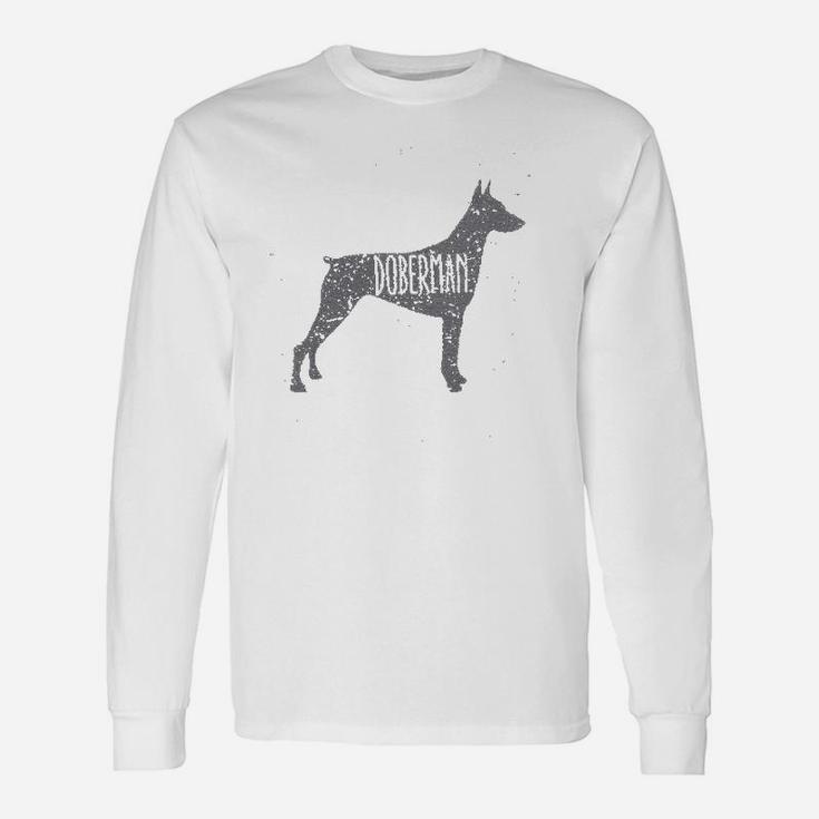 Doberman Dog Silhouettes Long Sleeve T-Shirt
