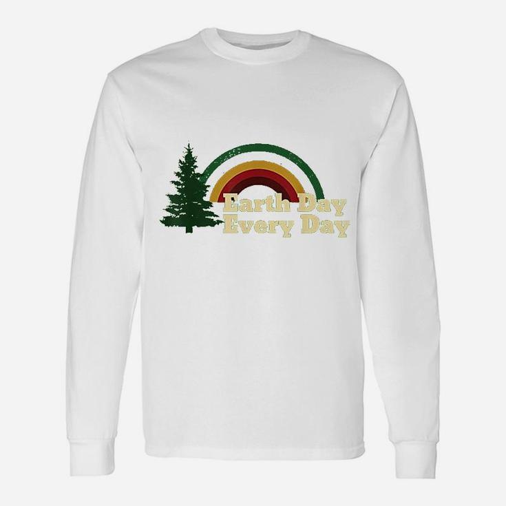 Earth Day Everyday Rainbow Pine Tree Long Sleeve T-Shirt