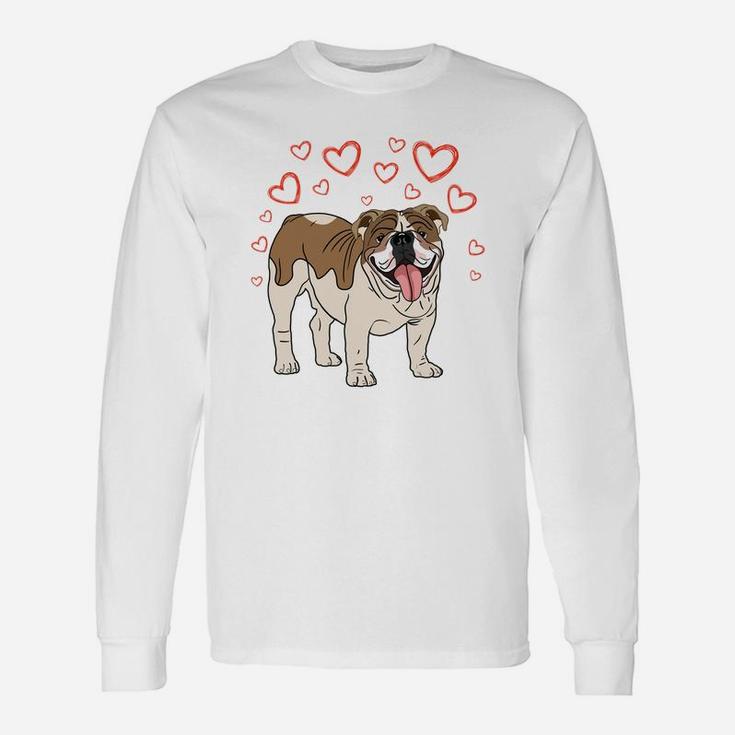 English Bulldog Is My Valentine Long Sleeve T-Shirt