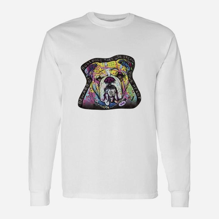 English Bulldogs Colorful Graphic Long Sleeve T-Shirt