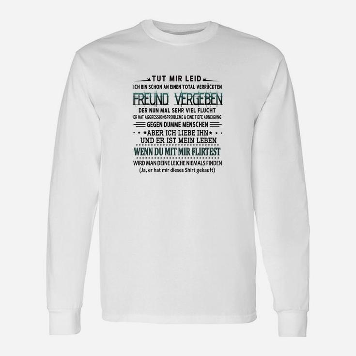 Entschuldigendes Humorvolles Langarmshirts, Lustiges Statement-Design Weiß