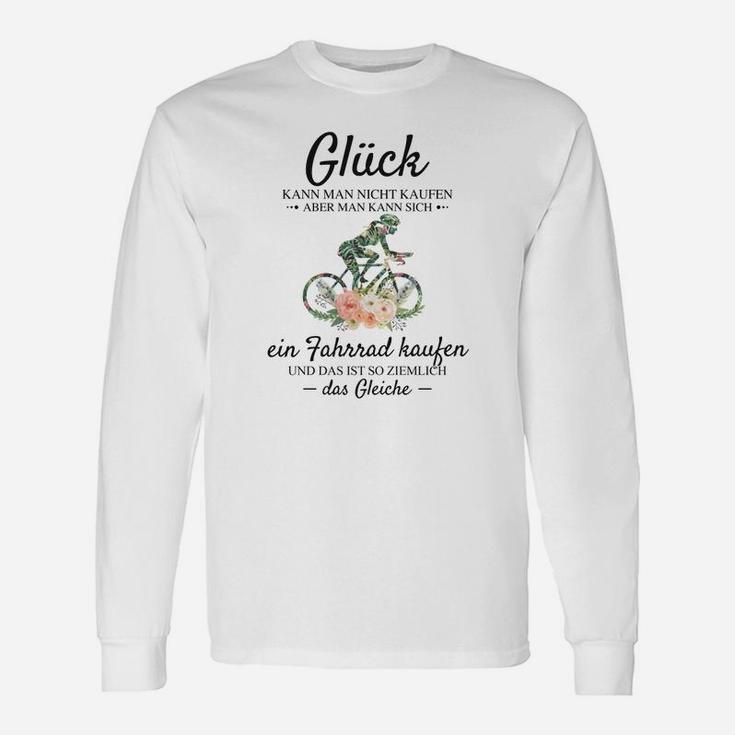 Fahrrad-Glück Herren Langarmshirts, Spruch über das Kaufen von Glück