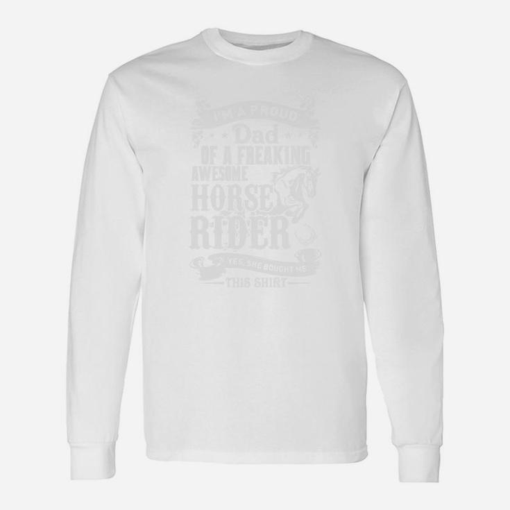 Fathers Day Dad Horse Shirt Horse Rider Shirt Long Sleeve T-Shirt