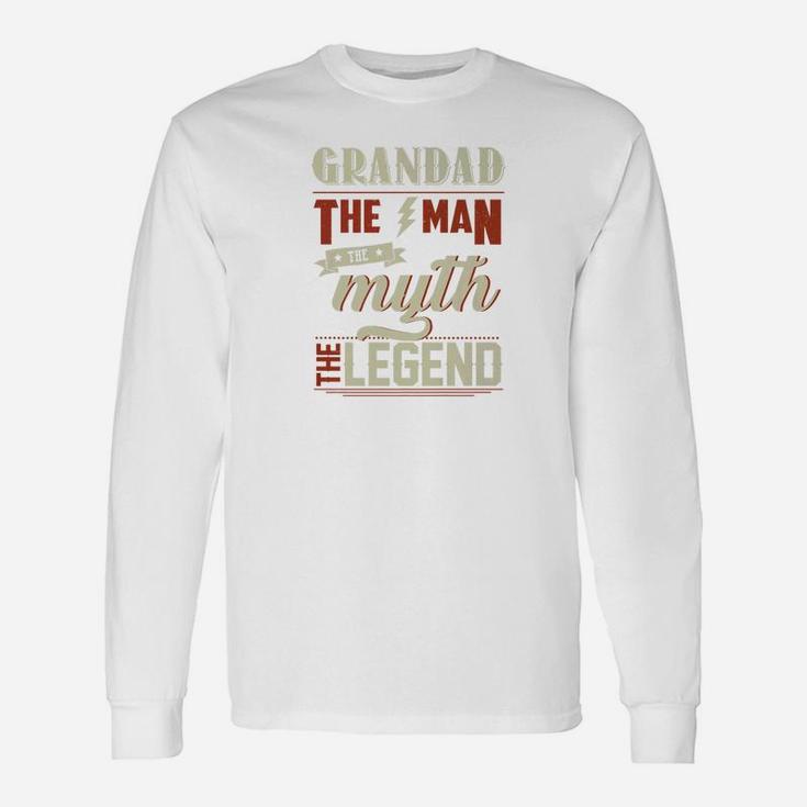 Fathers Day Grandpa Grandad The Man Myth Legend Premium Long Sleeve T-Shirt