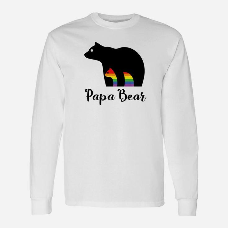 Fathers Day Shirt Papa Bear For Father Of Gay Child Long Sleeve T-Shirt