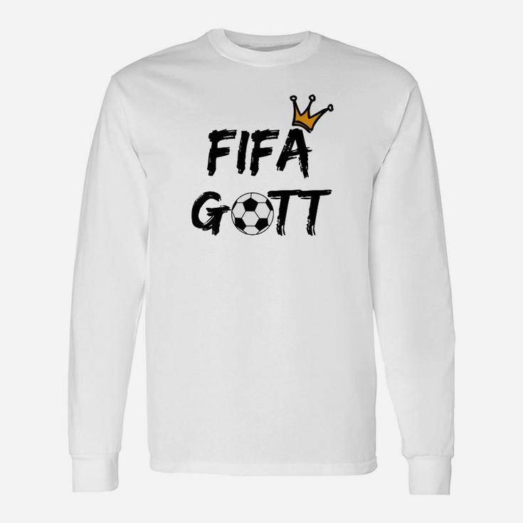FIFA Gott Fußball Krone Herren Langarmshirts, Spieler Design