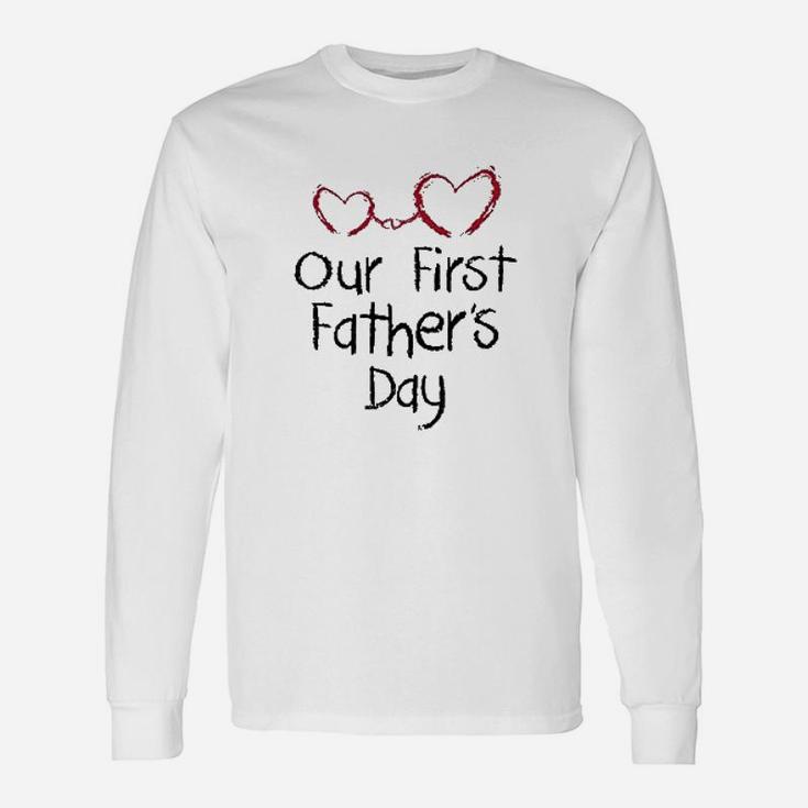Our First Fathers Day Dad Baby Matching Set Long Sleeve T-Shirt