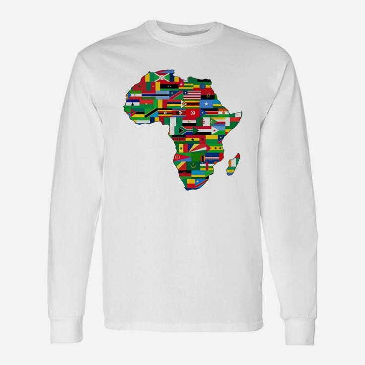 Flags Of Africa Map Long Sleeve T-Shirt