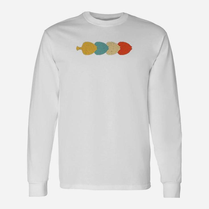 Flounder Vintage Retro Food Fish Fish Lover 60s 70s Long Sleeve T-Shirt