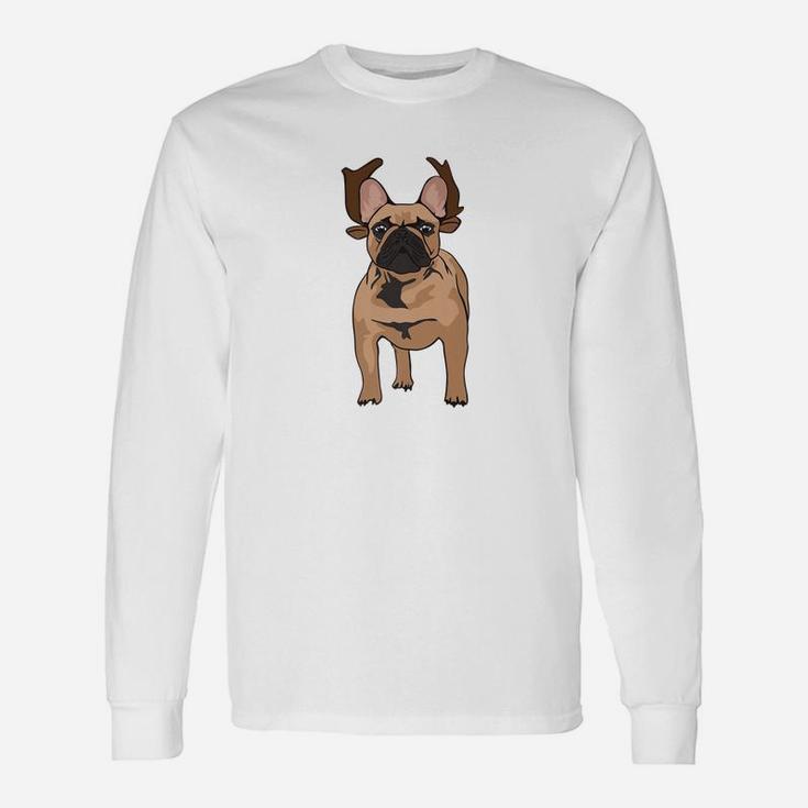 French Bulldog Christmas Shirt For Adults Reindeer Long Sleeve T-Shirt