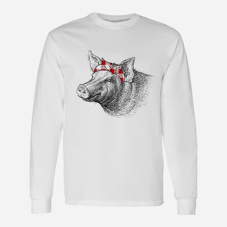 Girl Pig Southern Farm Animal Pig Lover Long Sleeve T-Shirt