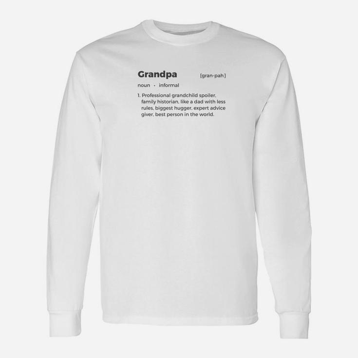 Grandpa Noun Dictionary Word Fathers Day Grandad Premium Long Sleeve T-Shirt