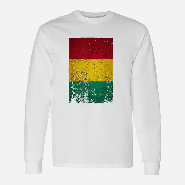 Grunge Guinea Flag Vintage Conakry West Africa Guinean Long Sleeve T-Shirt