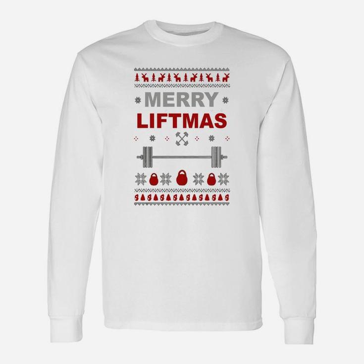 Gym Merry Liftmas Christmas Ugly Sweater Long Sleeve T-Shirt