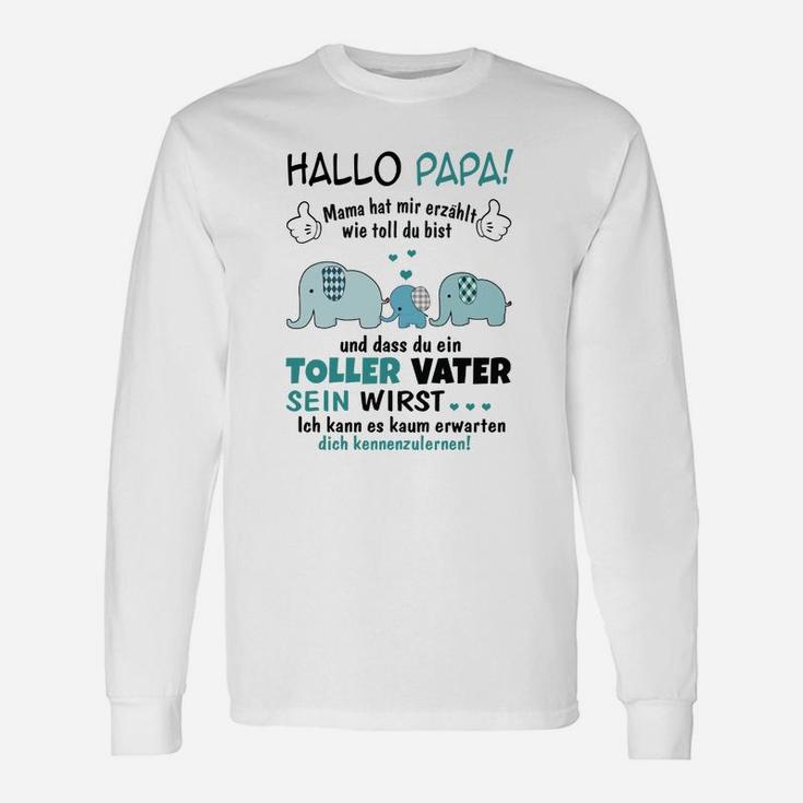 Hallo Papa Elefanten Familie Langarmshirts zum Vatertag, Witziges Design