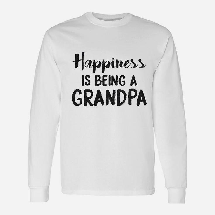 Happiness Is Being A Grandpa Papa Graphic Fathers Day Long Sleeve T-Shirt