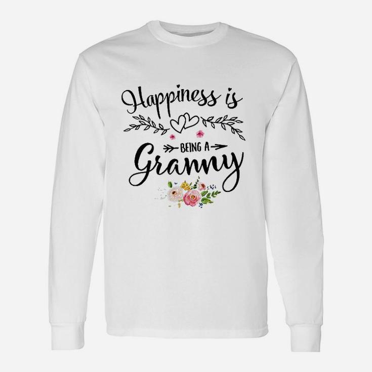 Happiness Is Being A Granny Flower Grandma Long Sleeve T-Shirt