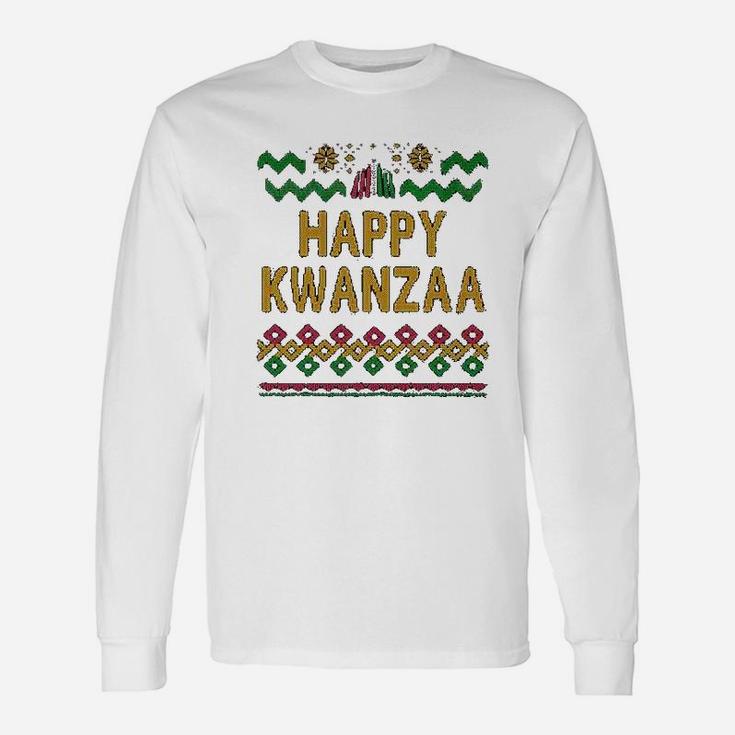 Happy Kwanzaa Style Black Heritage Holiday Graphic Long Sleeve T-Shirt