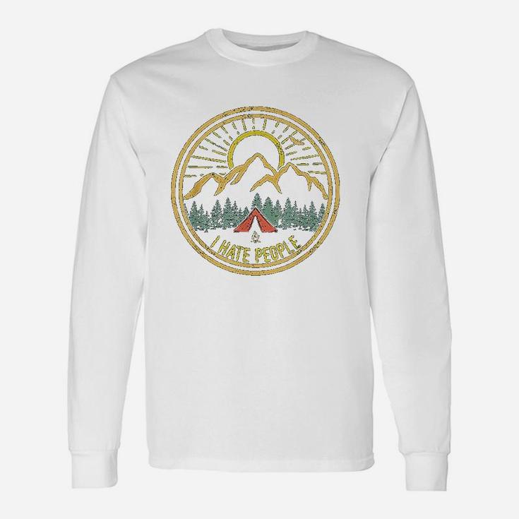 I Hate People Camping Retro Camp Lovers Long Sleeve T-Shirt