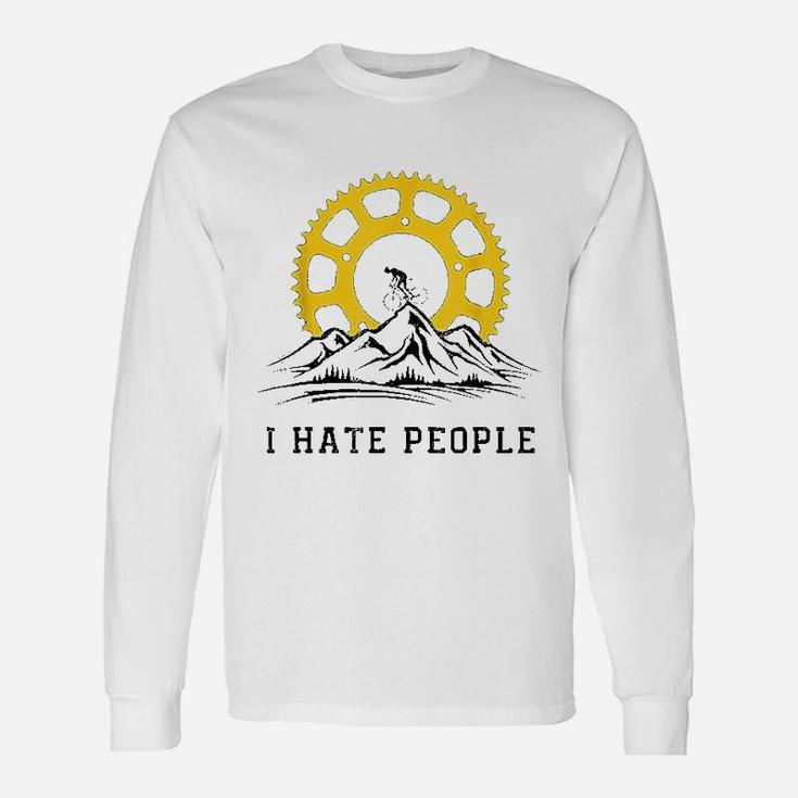 I Hate People Cycling Downhill Mountain Biking Long Sleeve T-Shirt