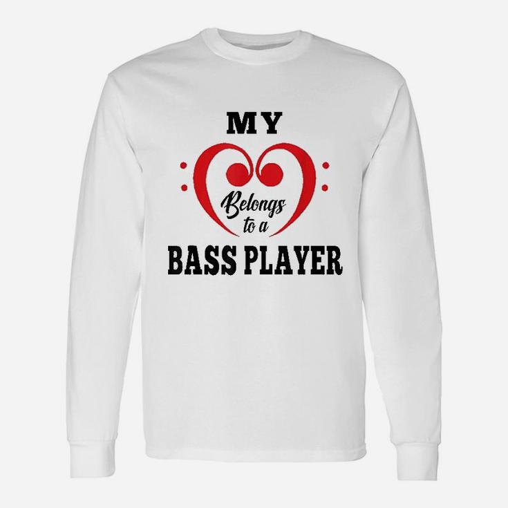 My Heart Belongs To A Bass Player Couple Long Sleeve T-Shirt